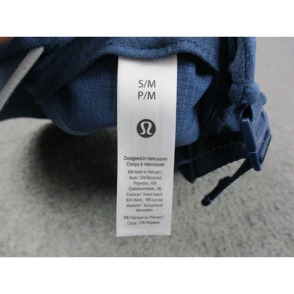 Lululemon Hat Cap Strap Back Womens Medium Blue Buckle Reflective Running